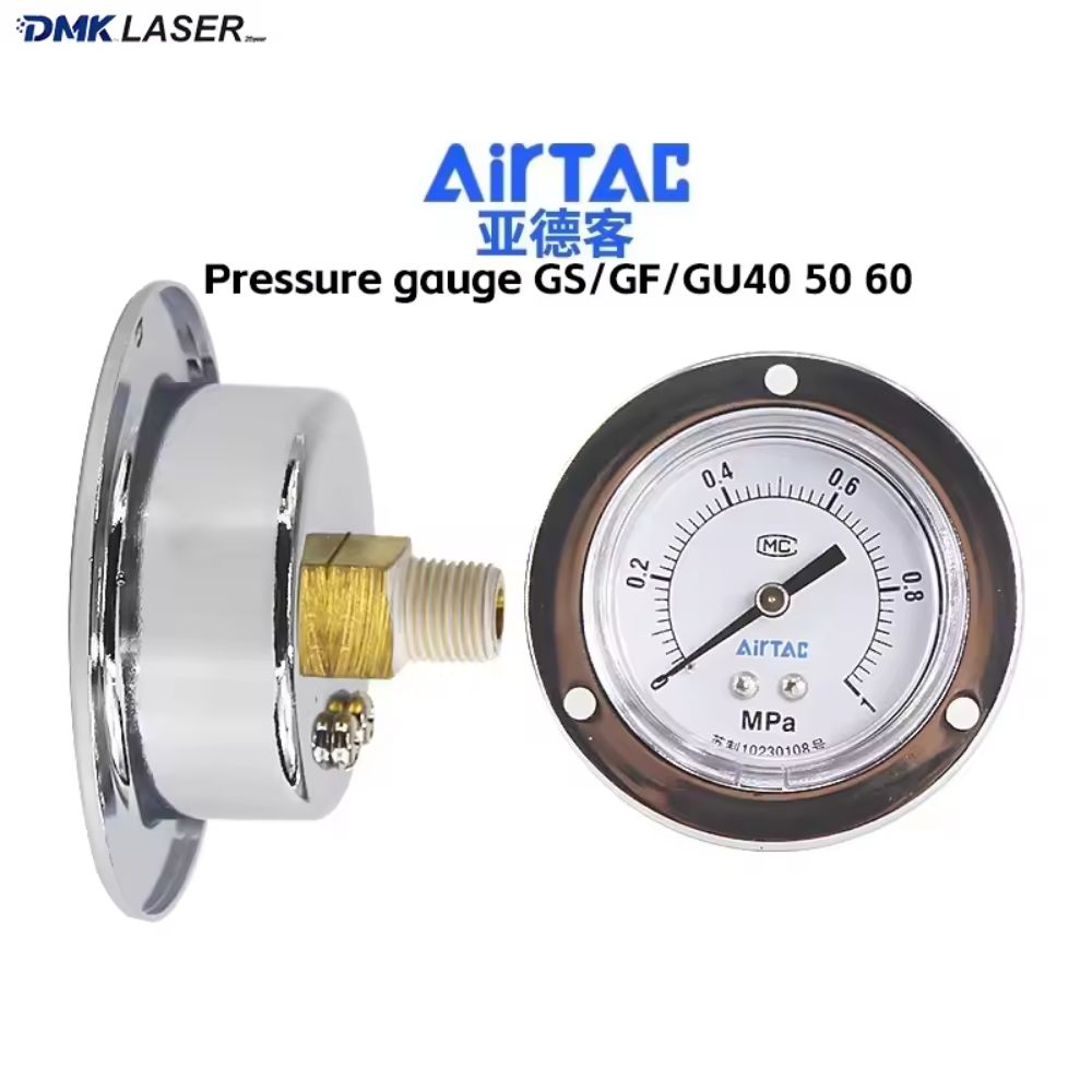 AirTAC 압력 게이지 GS GF GU40 50 60 고정밀 필터를위한 임베디드 압력 게이지
